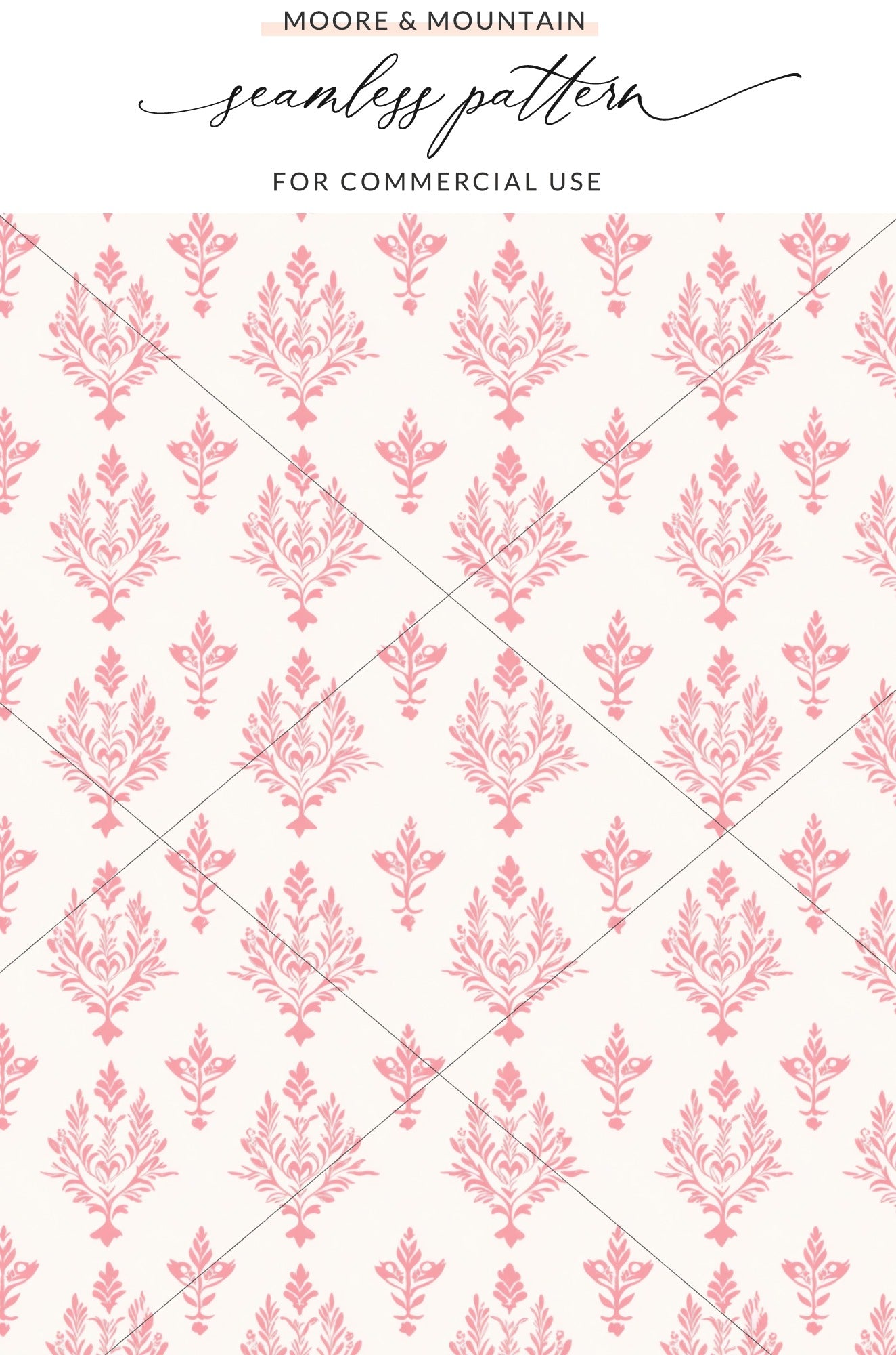 Pink Floral Seamless Pattern for Commercial Use