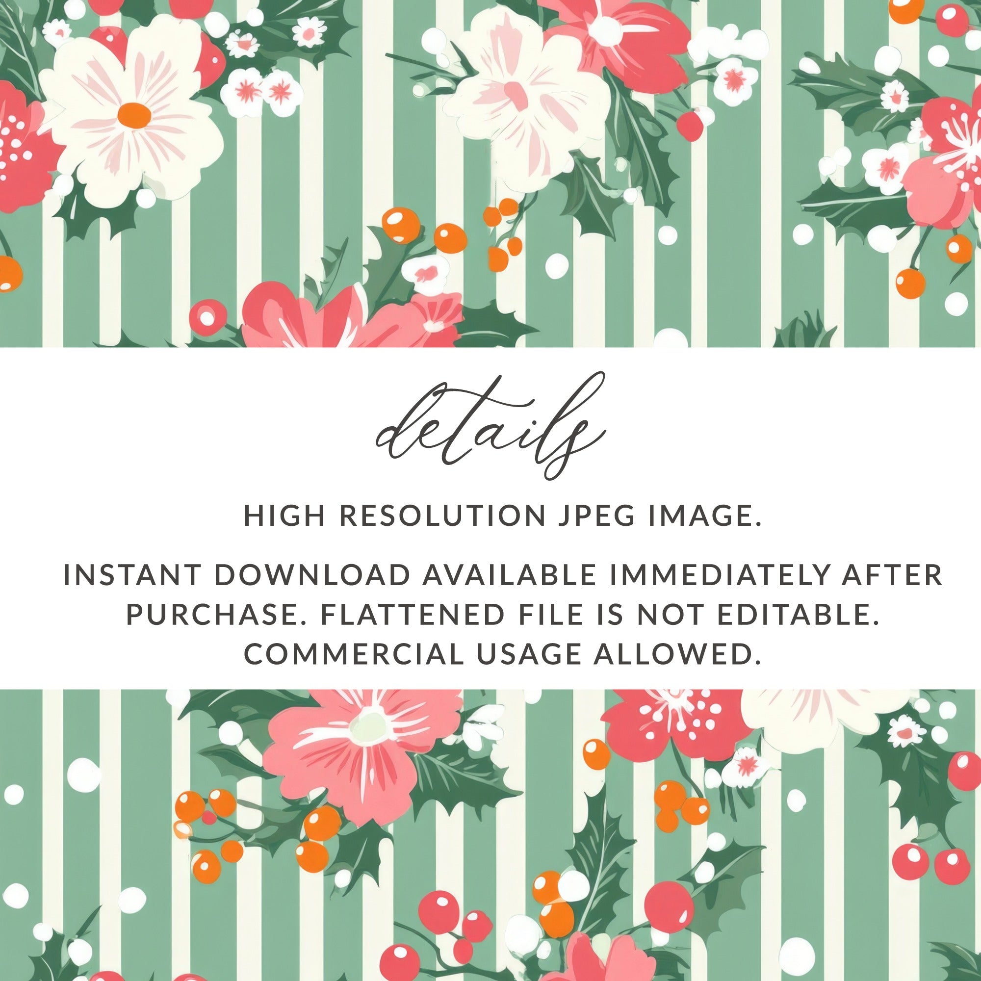 Vintage Floral Pattern Instant Download Product
