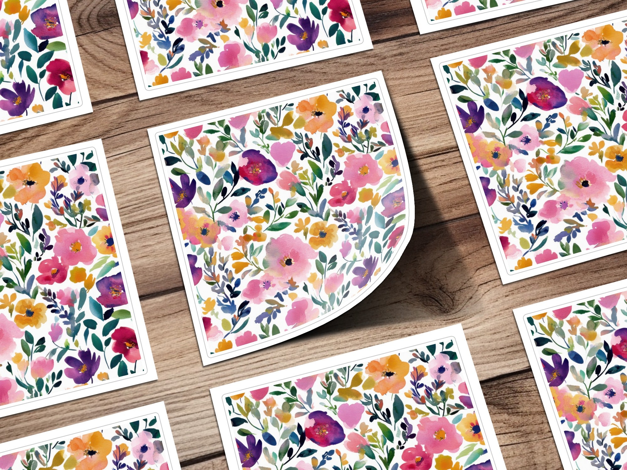 Colorful Floral Pattern Greeting Card Set for Any Occasion