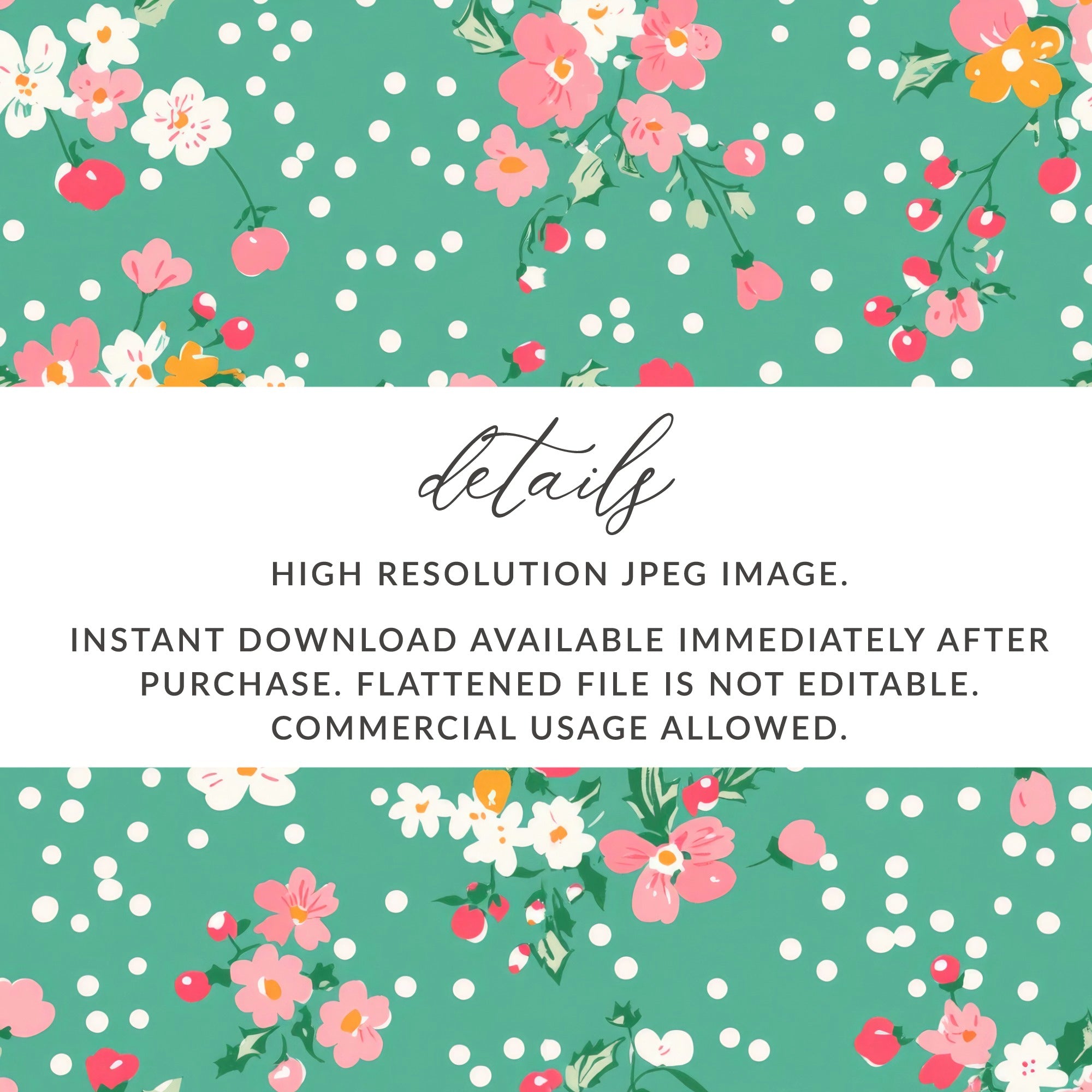 Floral and Polka Dot High Resolution JPEG Image