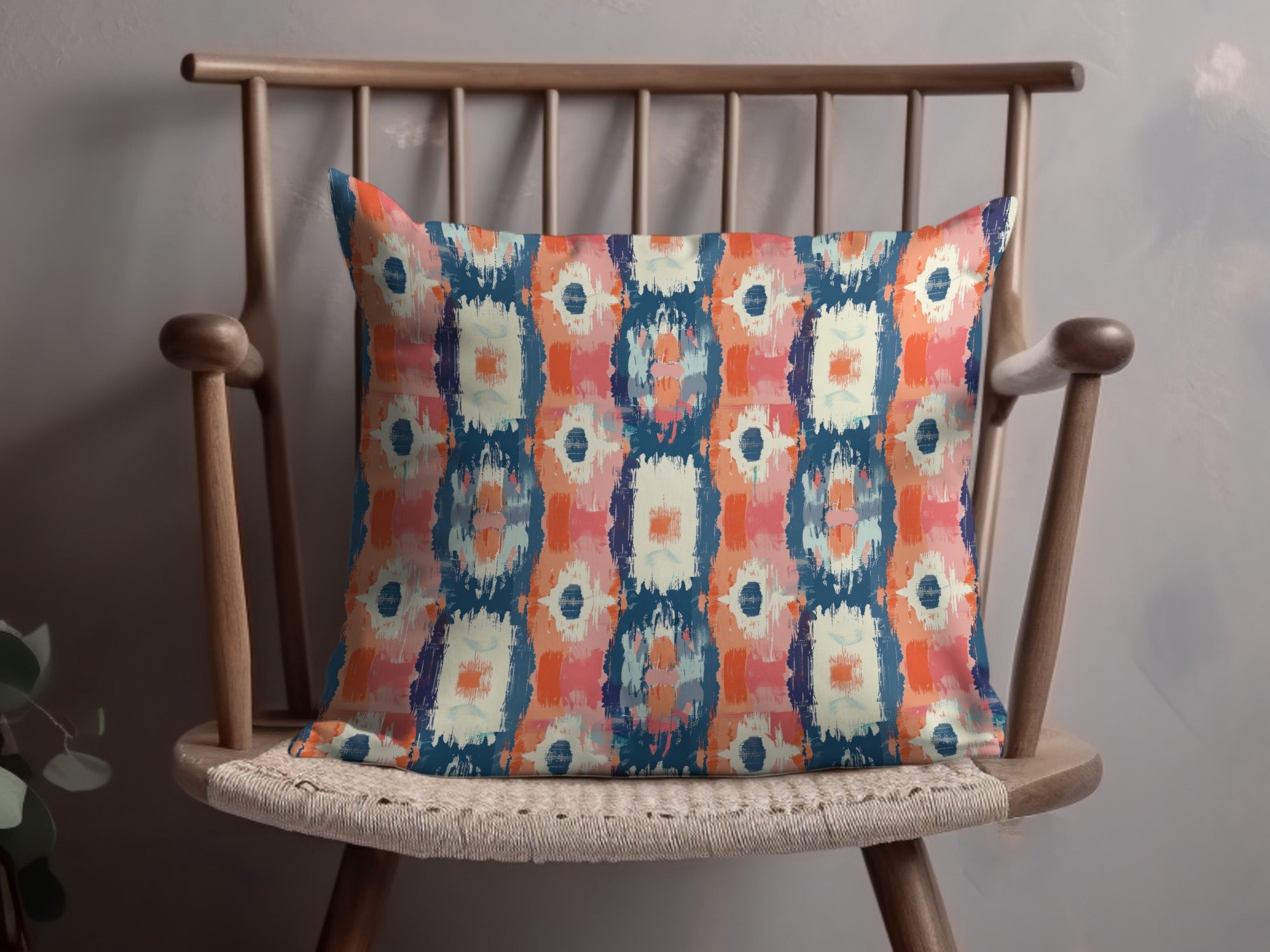 Modern Vibrant Patterned Decorative Throw Pillow