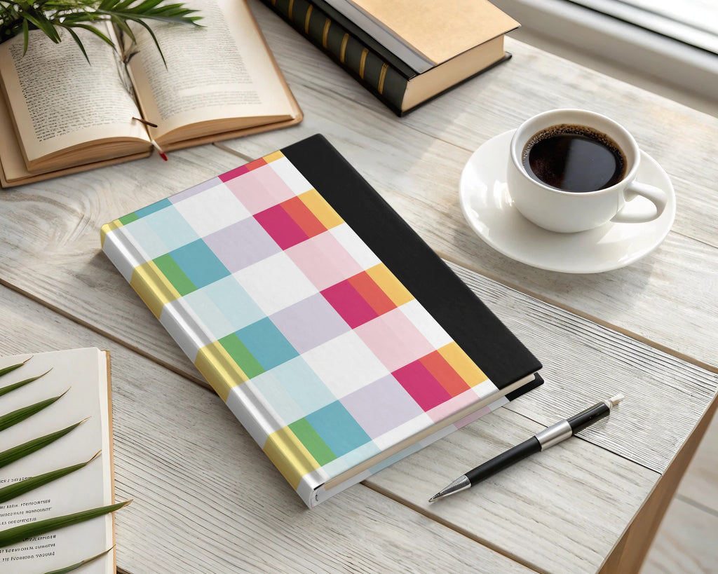 Colorful Checkered Hardcover Journal Notebook