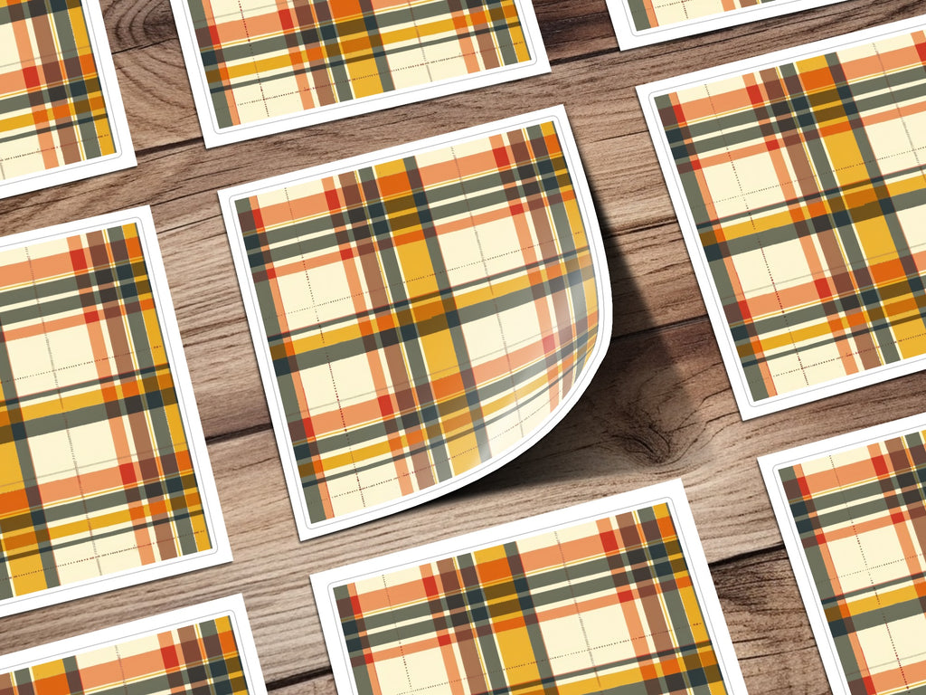 Vibrant Multicolor Plaid Pattern Sticker Sheet
