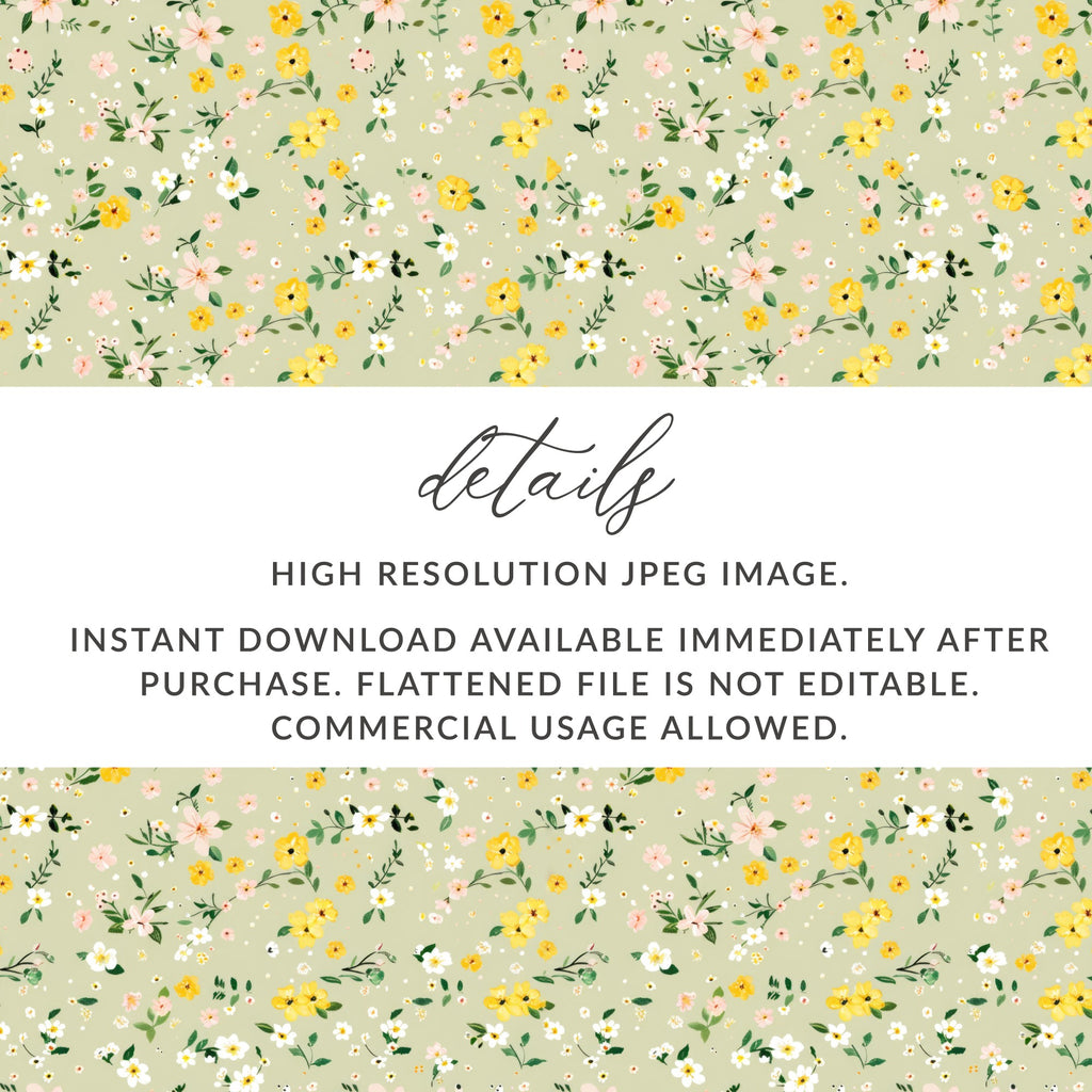 Yellow Floral High Resolution JPEG Instant Download