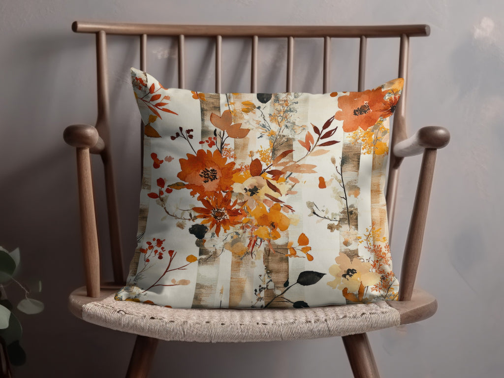 Autumn Floral Pattern Decorative Cushion for Home Decor