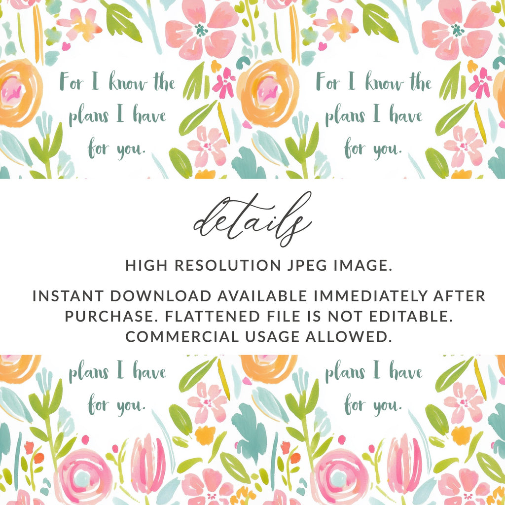 Floral High Resolution JPEG Instant Download Image