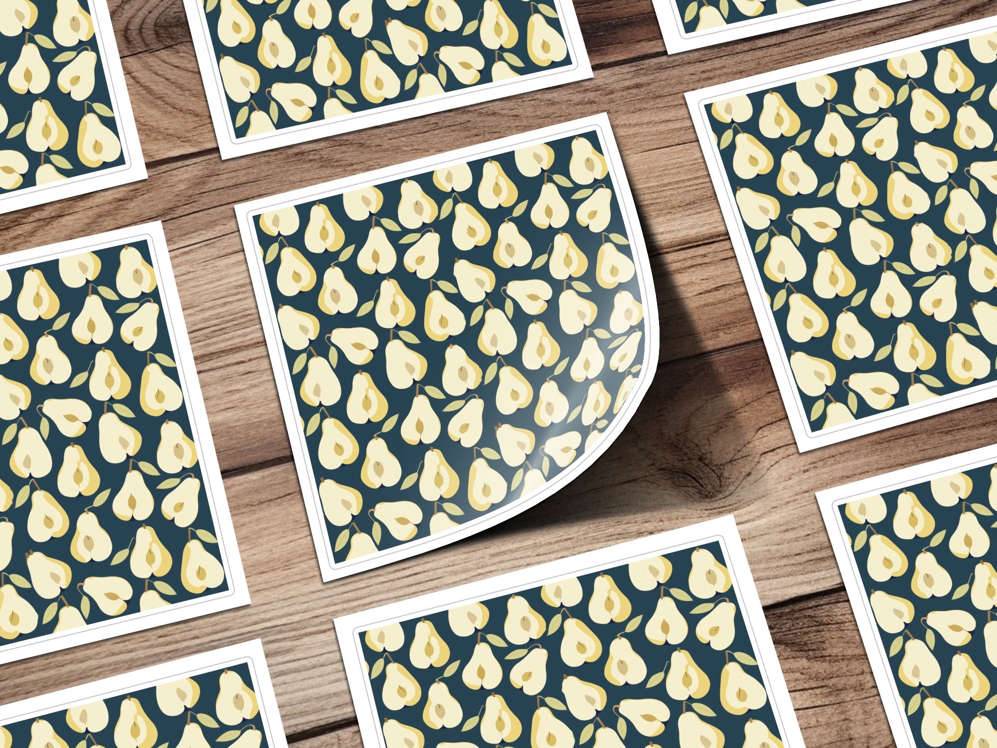 Yellow Pear Pattern Design Sticker Sheet Product
