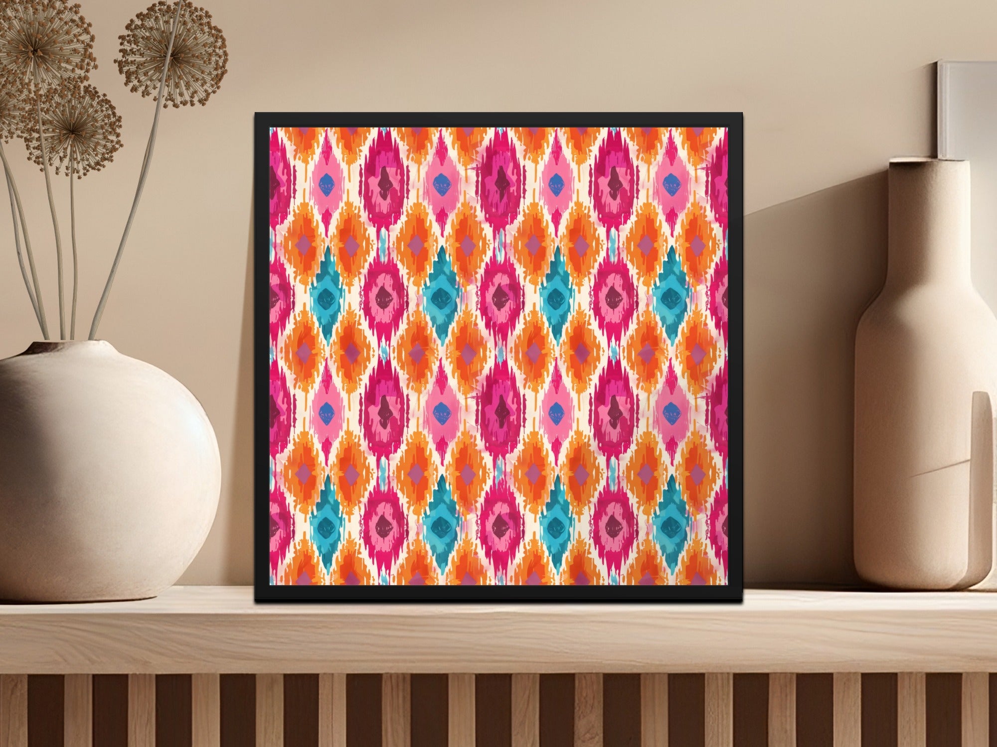 Colorful Abstract Geometric Patterned Wall Art Print