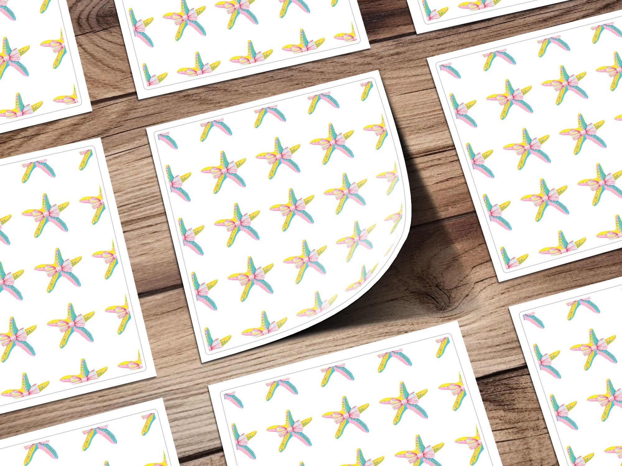 Colorful Starfish Bow Pattern Ocean Theme product type