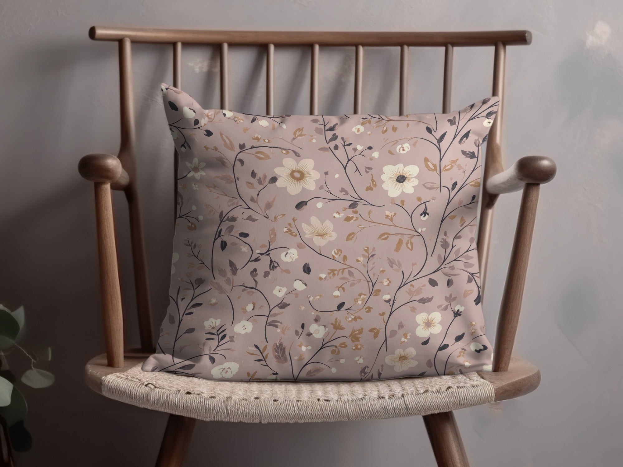 Floral Pattern Decorative Accent Pillow for Home Decor