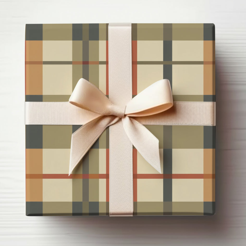 Elegant Checkered Gift Box with Bow Pattern Design