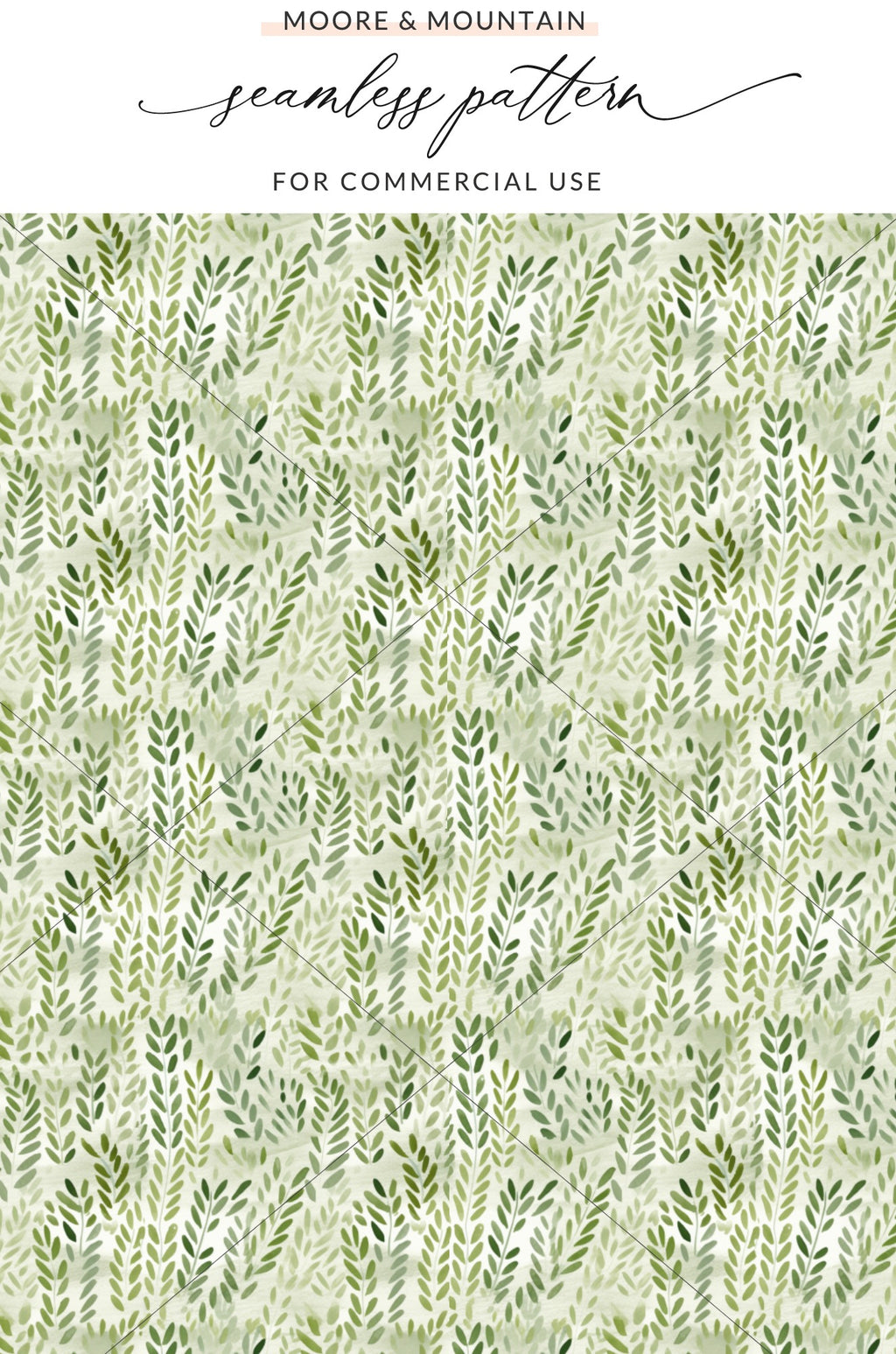 Green Leafy Seamless Pattern for Commercial Use
