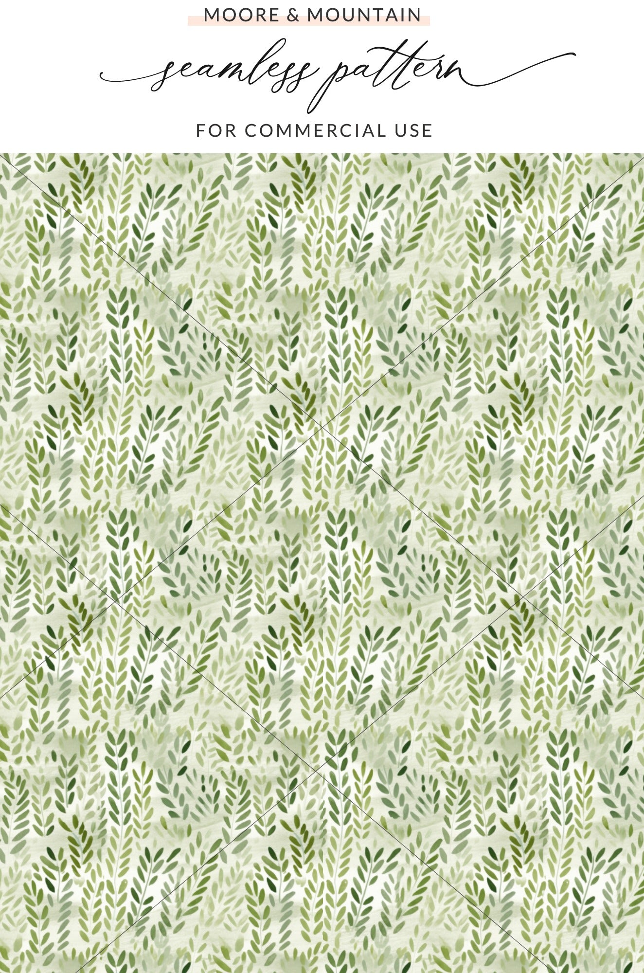 Green Leafy Seamless Pattern for Commercial Use