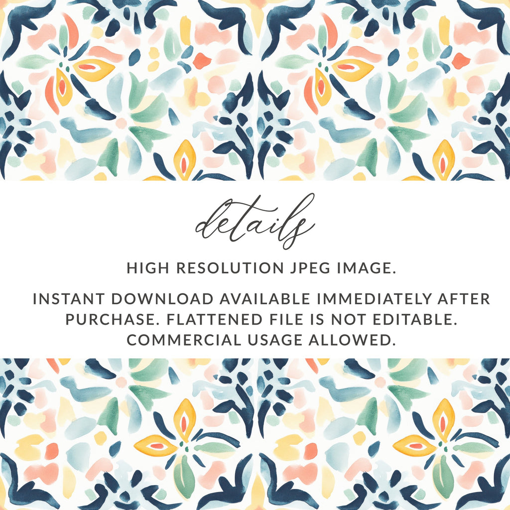 Watercolor Abstract Floral Pattern Digital Product Type