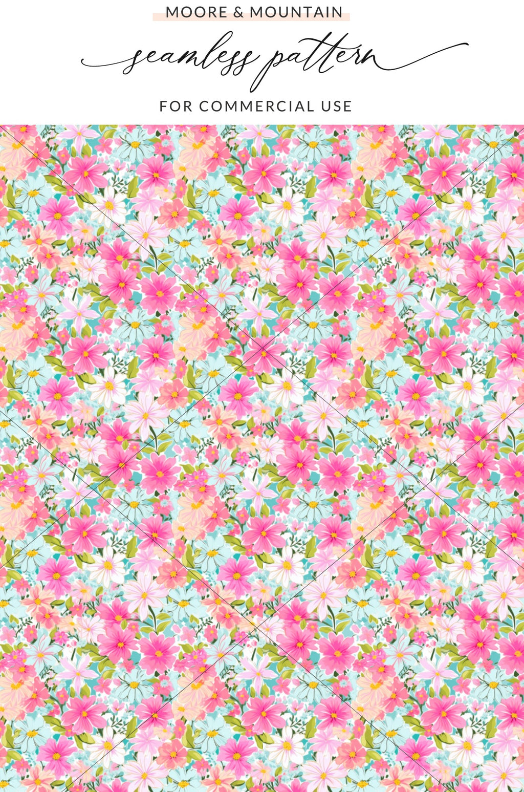Bright Floral Seamless Pattern for Commercial Use