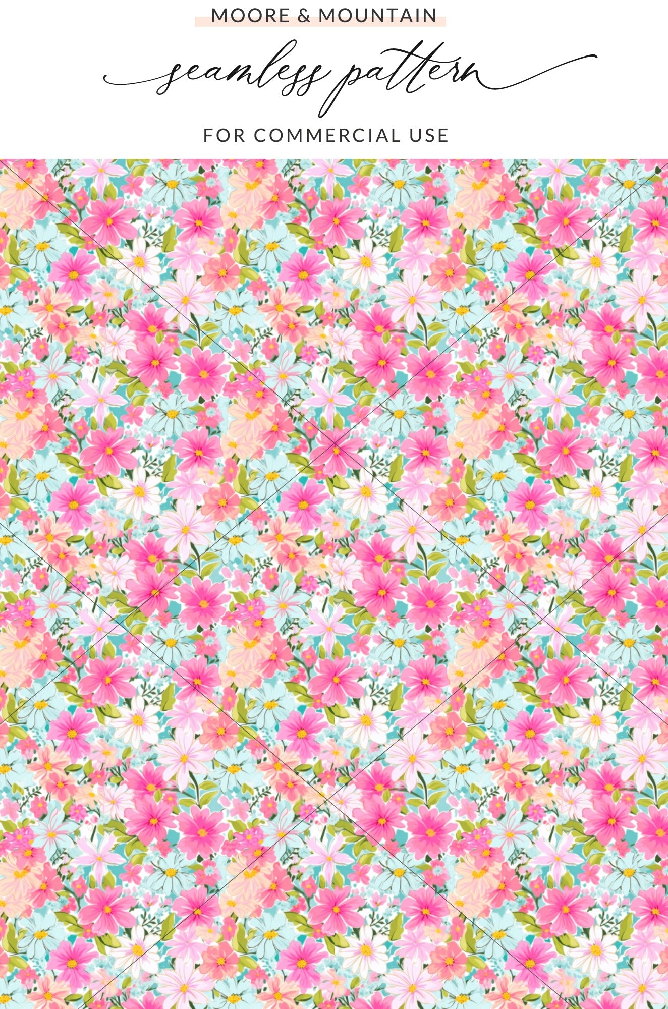 Bright Floral Seamless Pattern for Commercial Use