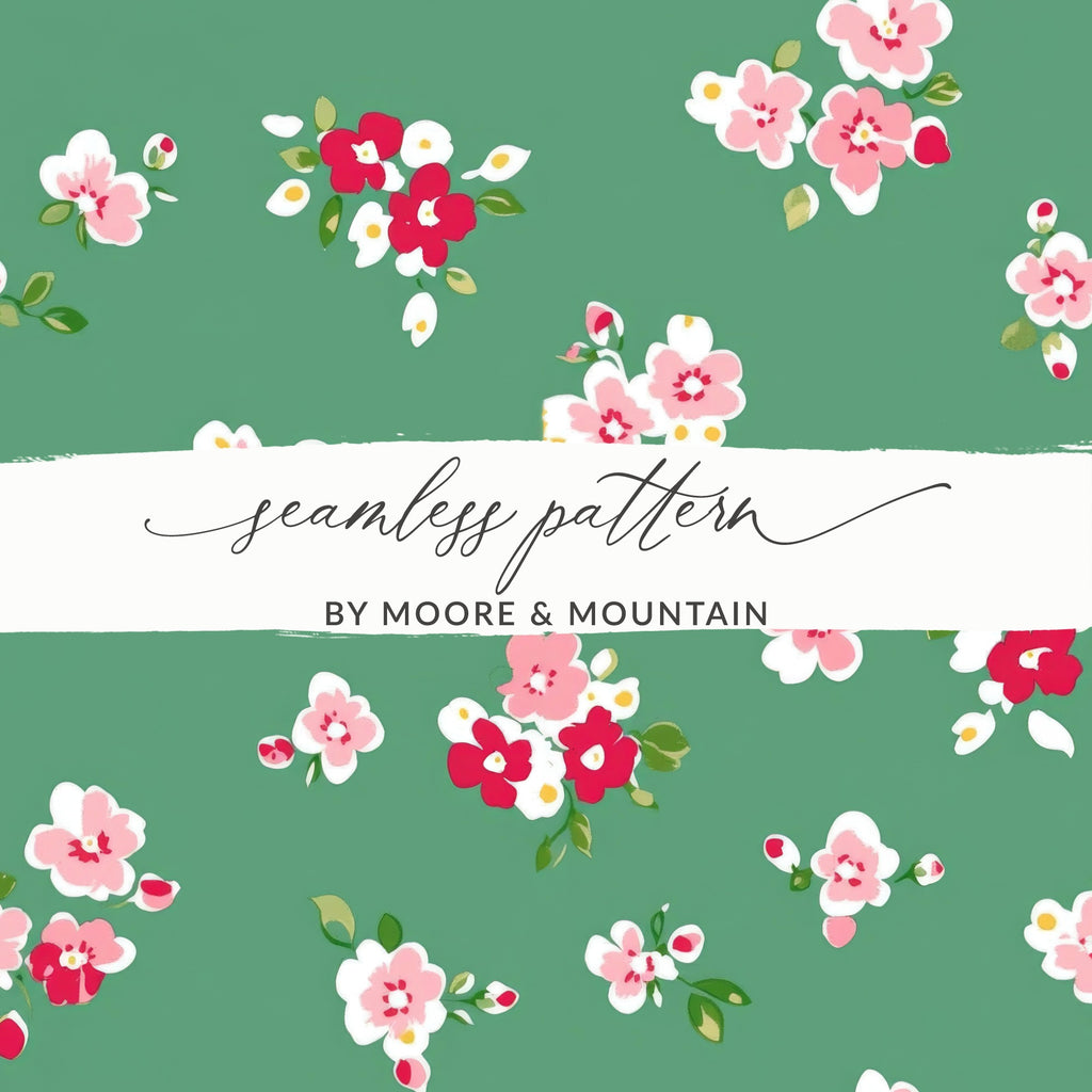 Floral Green Seamless Pattern by Moore & Mountain