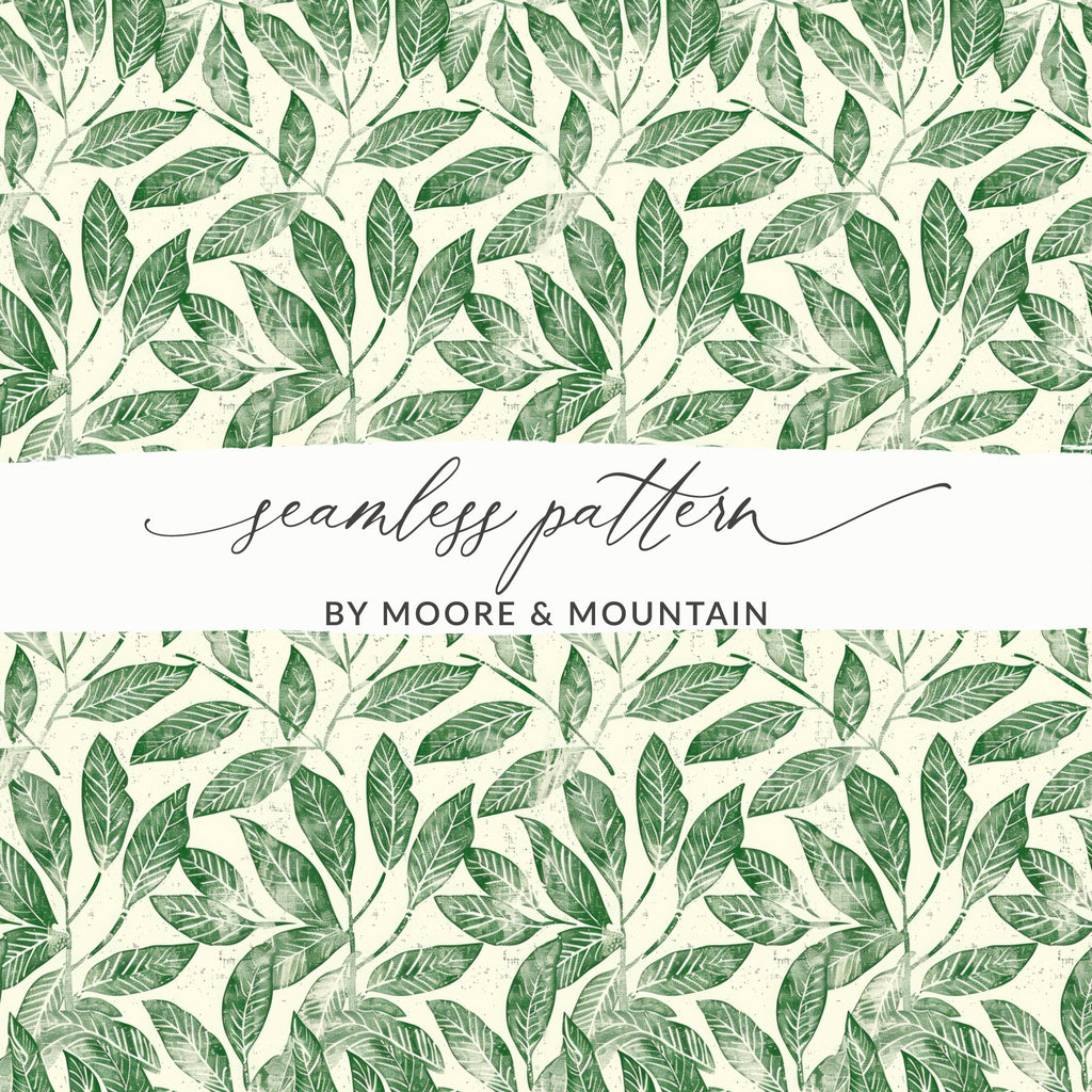 Moore Mountain Seamless Green Leaf Pattern Artistry