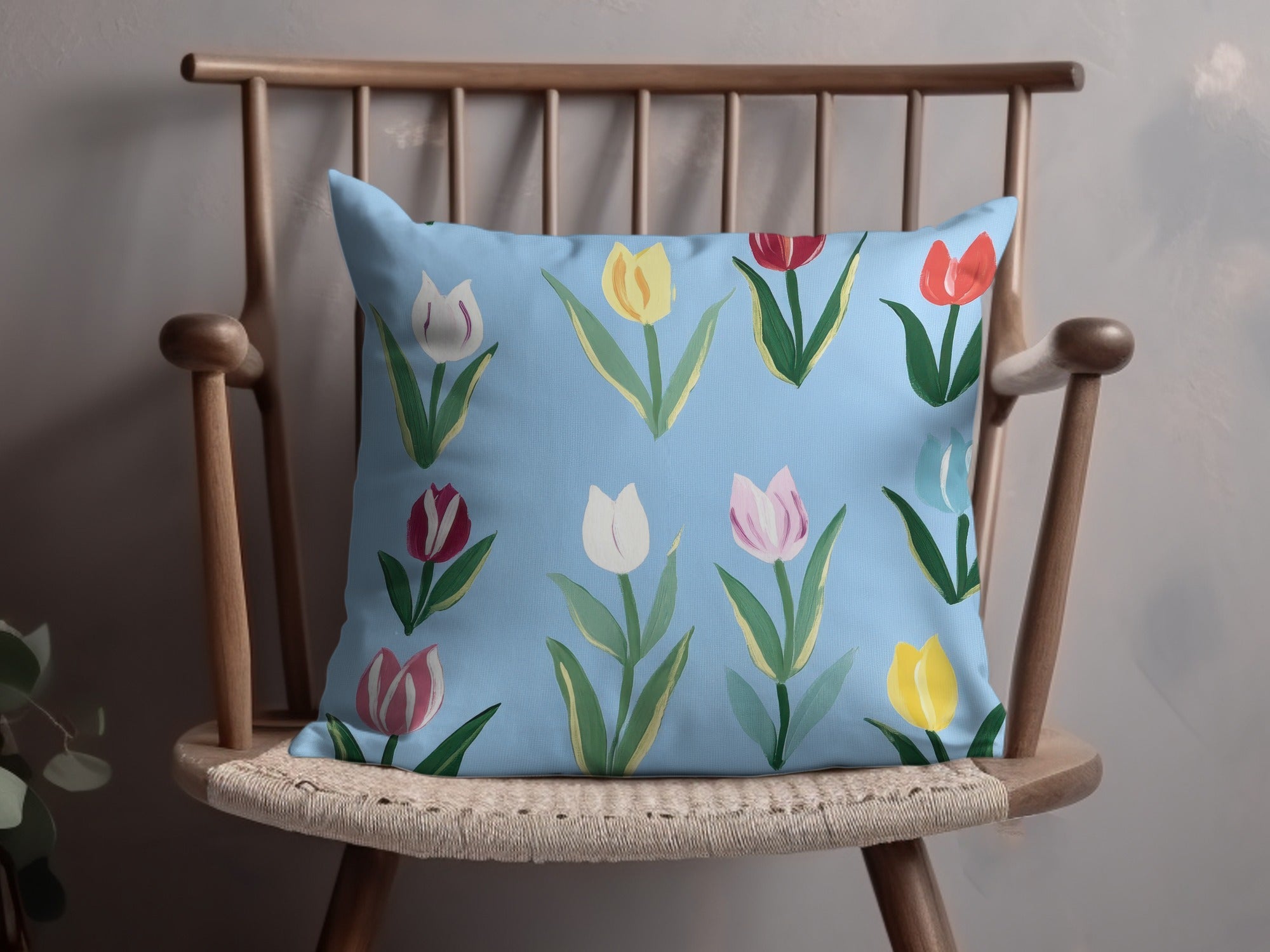 Painted Tulips Repeating Background Pattern Commercial Use