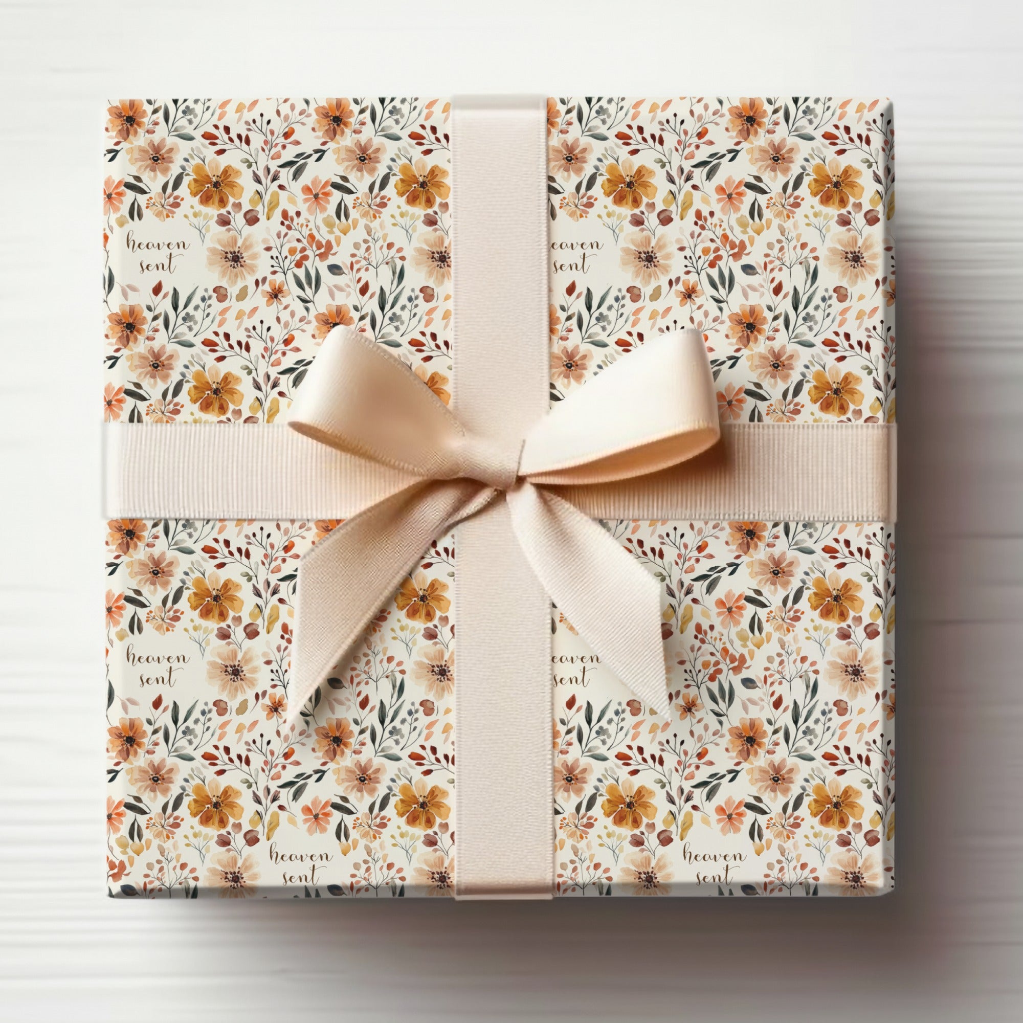 Floral Heaven Sent Design Gift Wrapping Paper