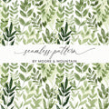 Green Leafy Watercolor Seamless Pattern by Moore & Mountain