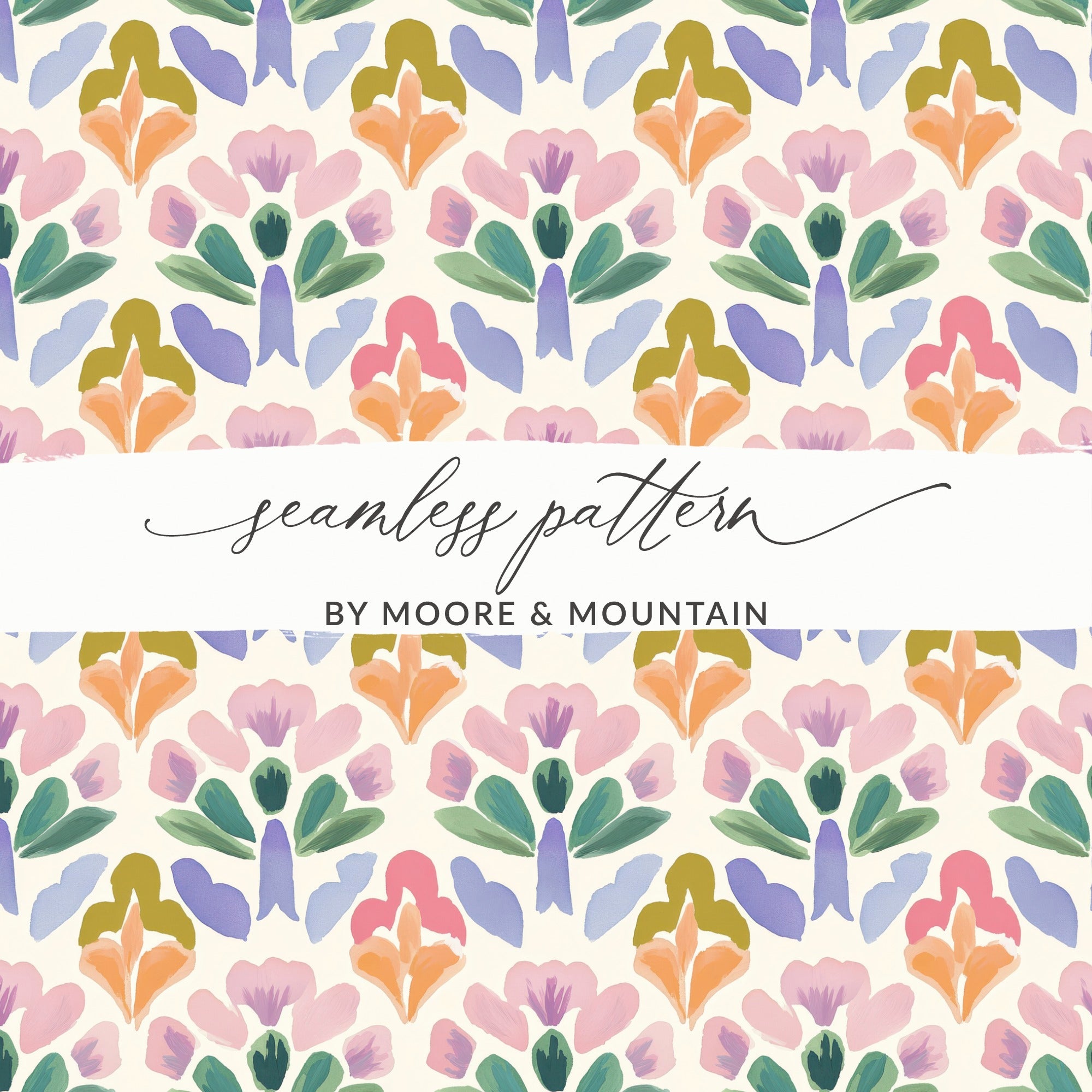 Moore and Mountain Seamless Pattern Design Product