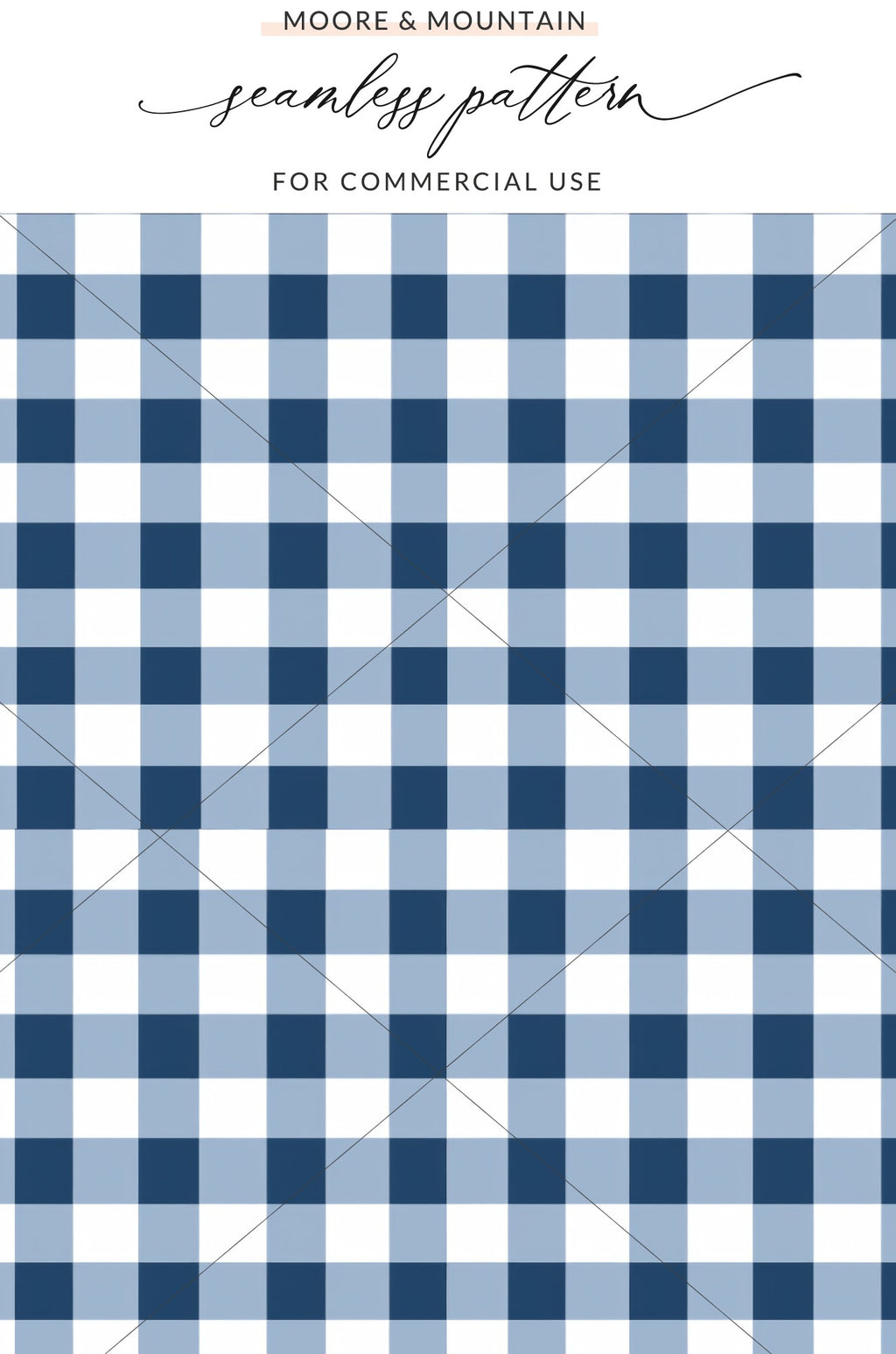 Blue and White Gingham Seamless Pattern for Commercial Use