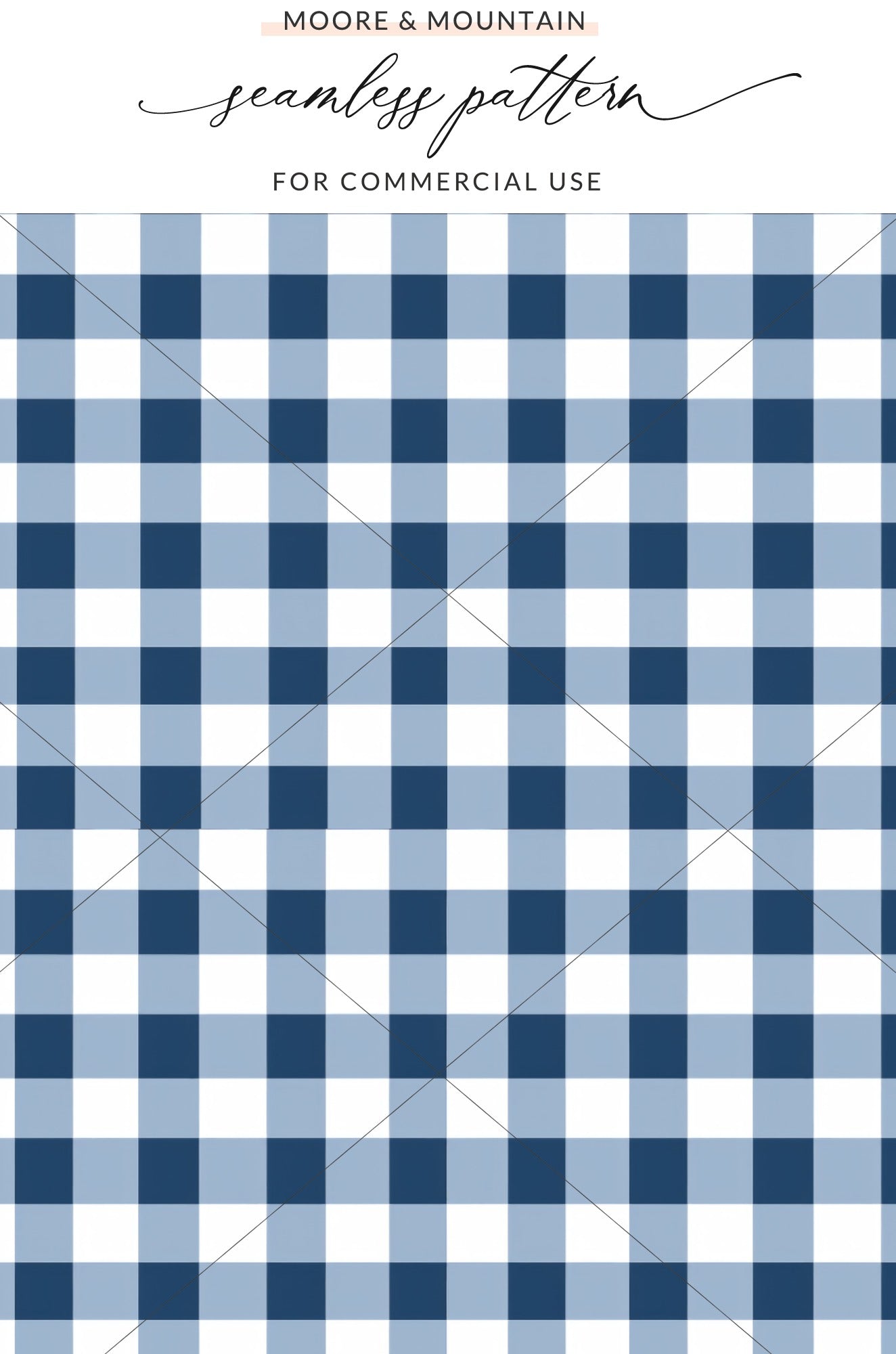Blue and White Gingham Seamless Pattern for Commercial Use