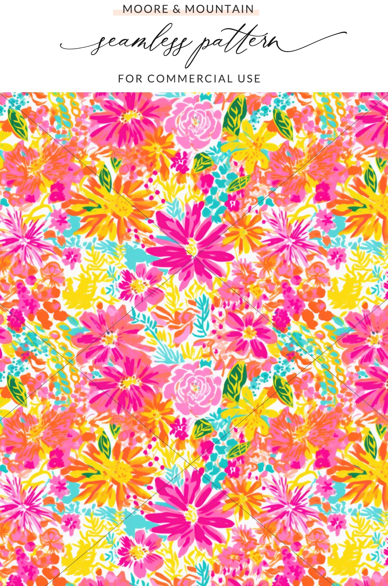 Vibrant Colorful Floral Seamless Pattern Design