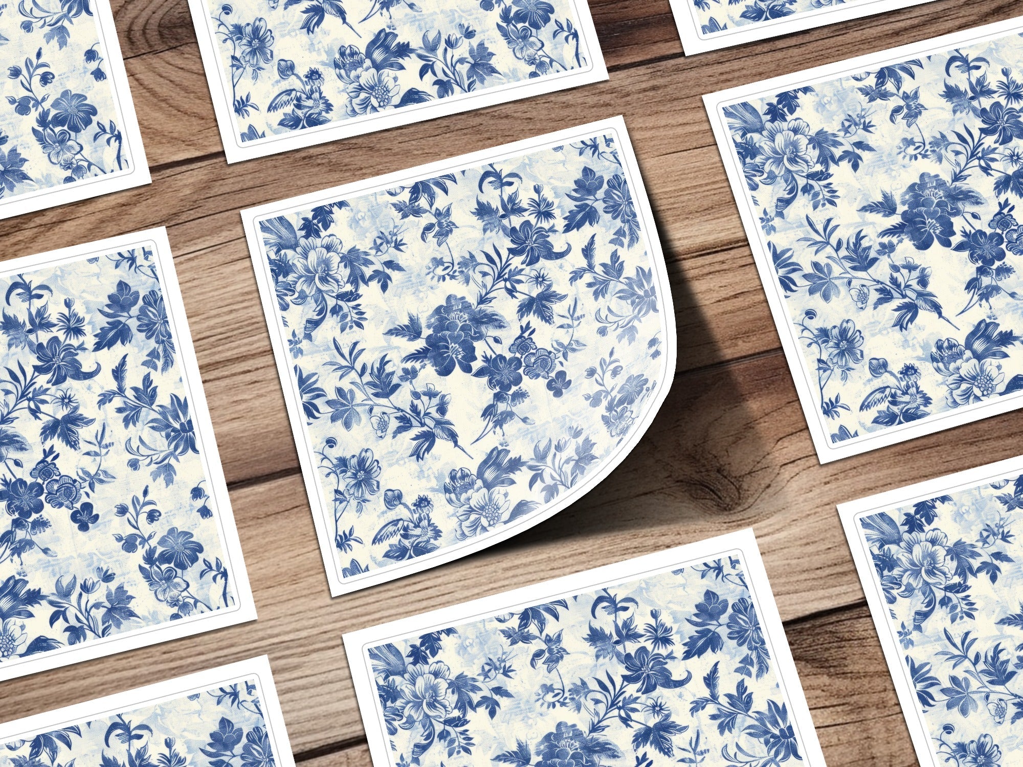 Dark Blue Seamless Chinoiserie Peony Toile Background - Moore and Mountain