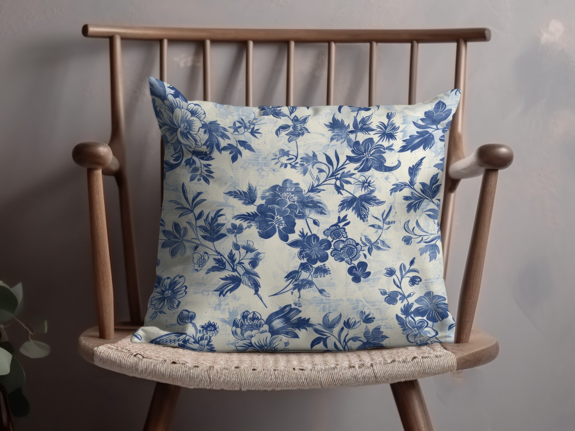 Dark Blue Seamless Chinoiserie Peony Toile Background - Moore and Mountain