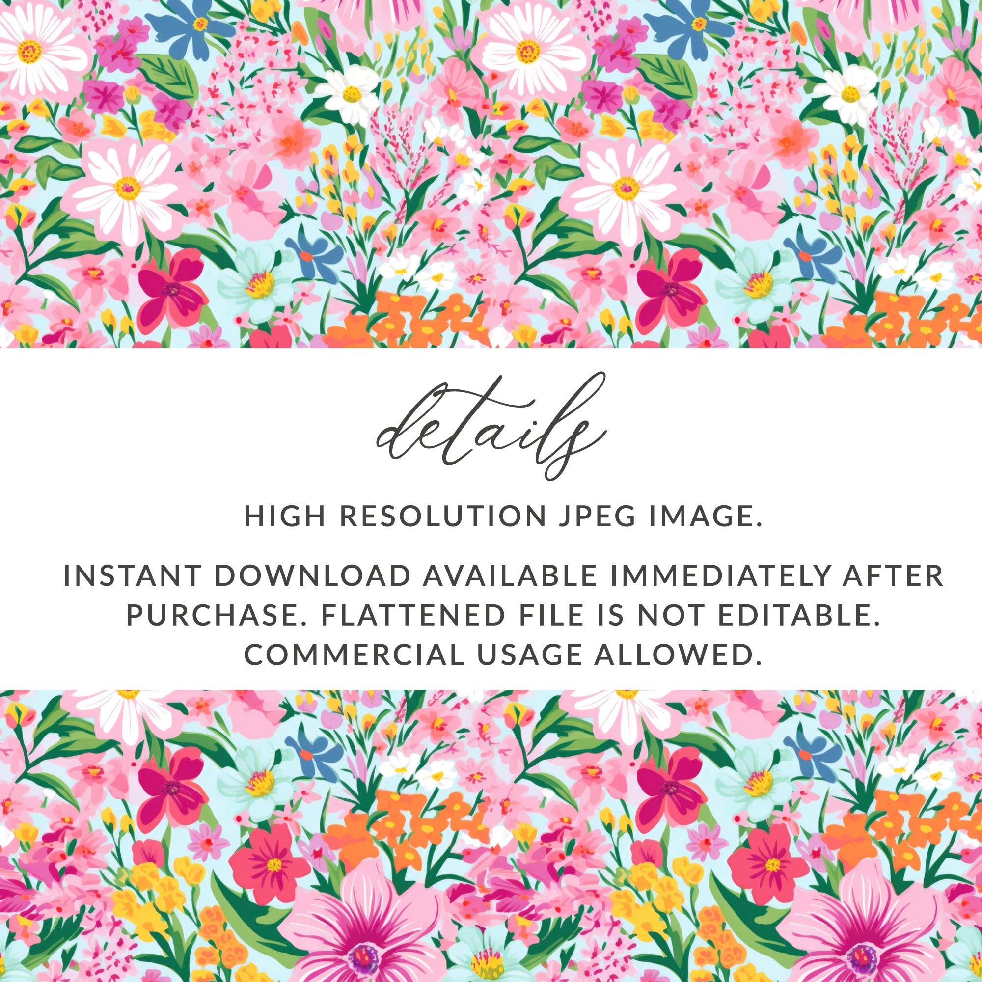 Floral High Resolution JPEG Image Instant Download
