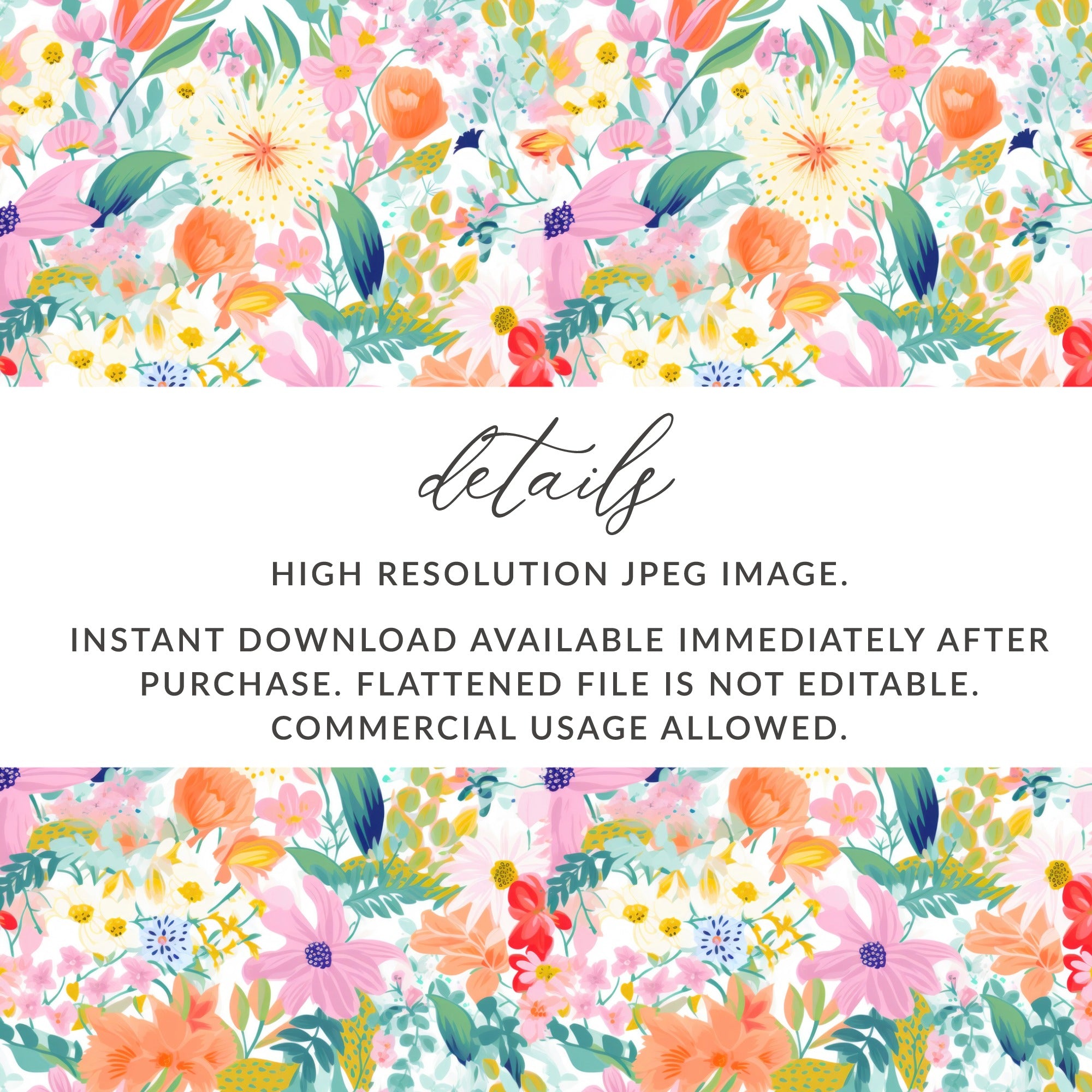 High Resolution Colorful Floral Digital Download