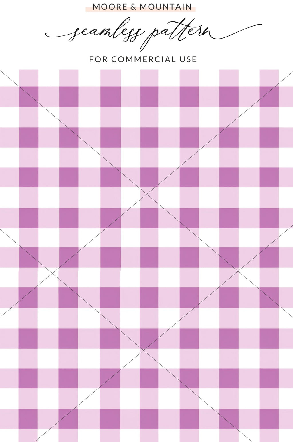 Seamless Pink Checkered Gingham Pattern for Commercial Use