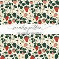 Strawberry and Leaf Seamless Pattern Design Product
