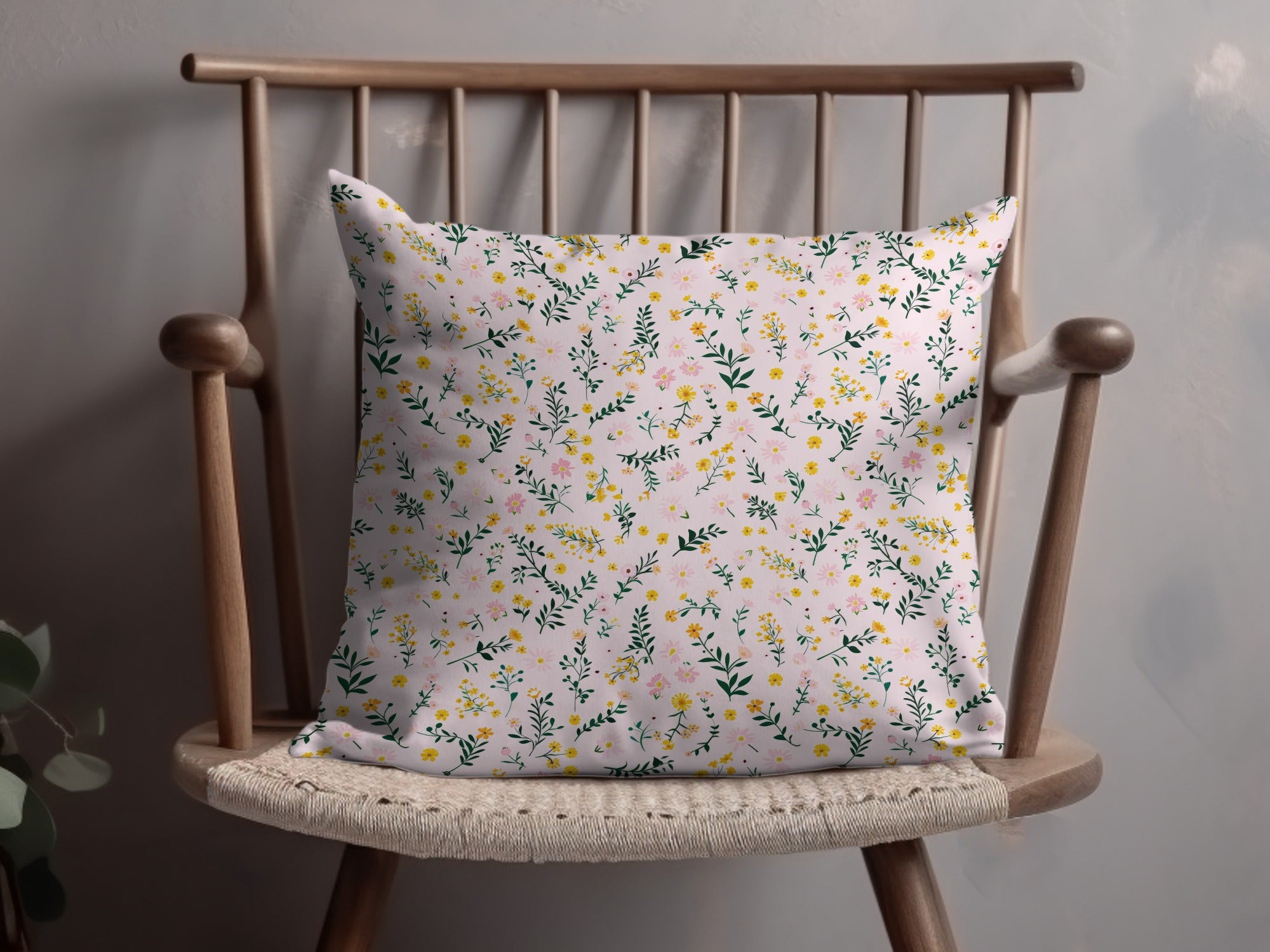 Floral print decorative cushion with botanical design product