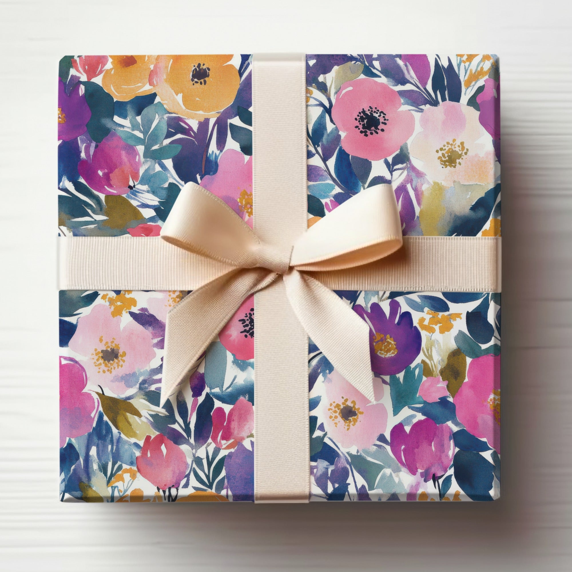 Colorful Floral Design Wrapped Gift Box Product