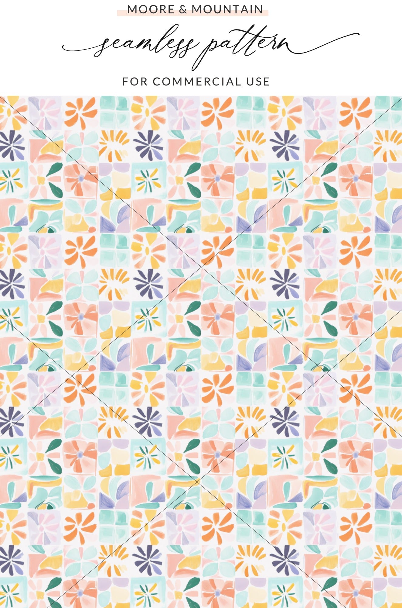 Colorful Abstract Floral Seamless Pattern For Commercial Use product type
