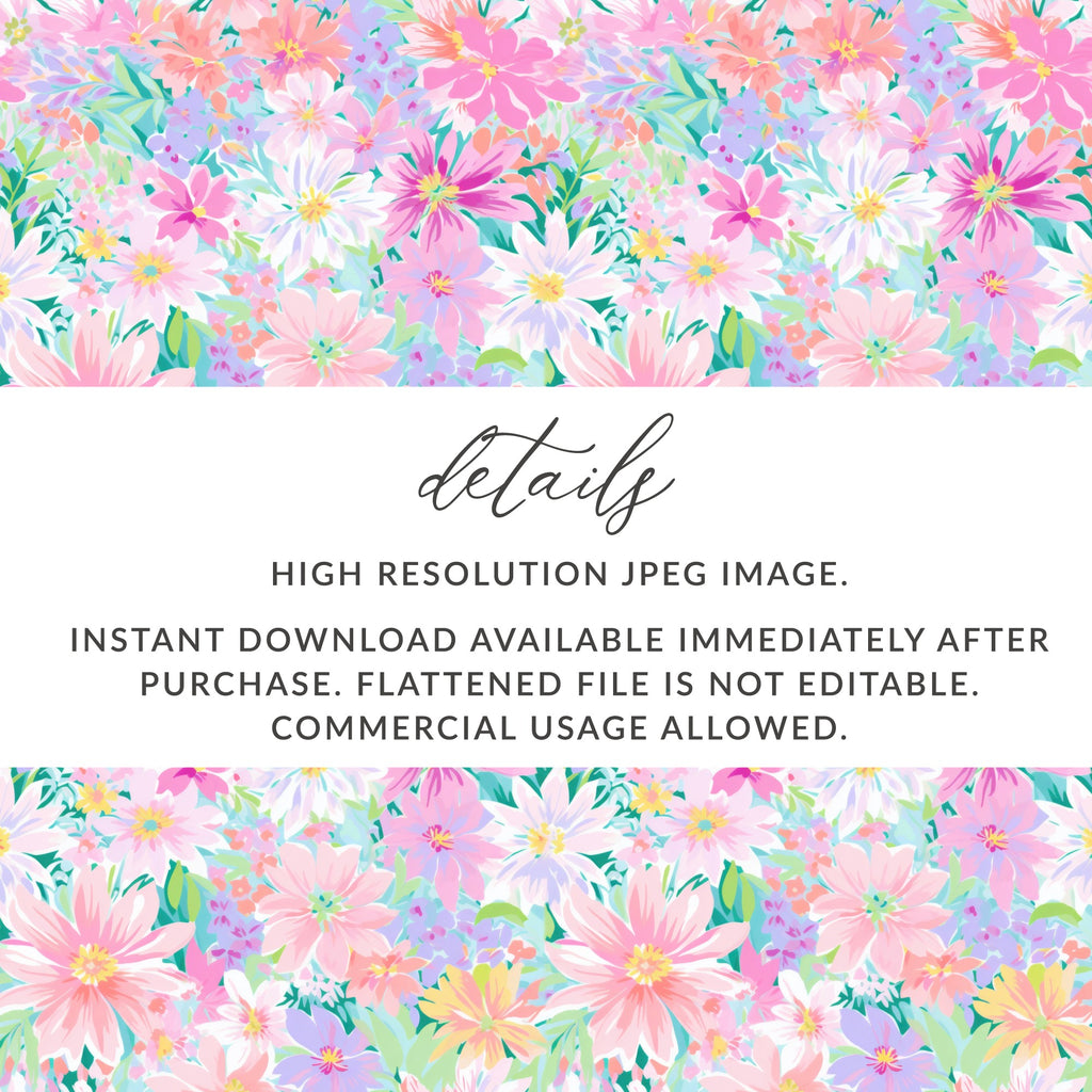 Colorful Floral High Resolution Instant Download Image