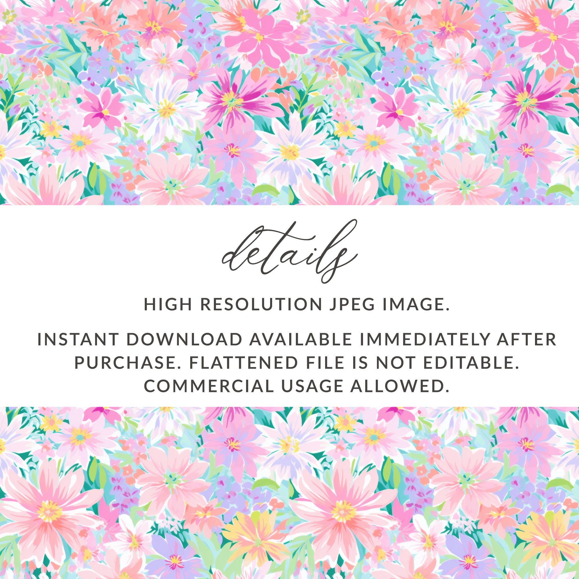 Colorful Floral High Resolution Instant Download Image