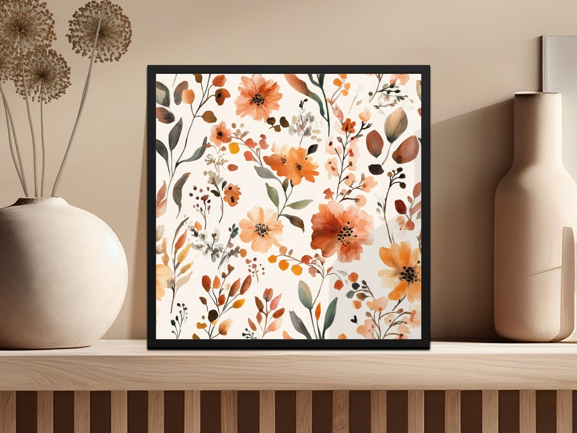 Autumn Botanical Flower Art Print Home Decor