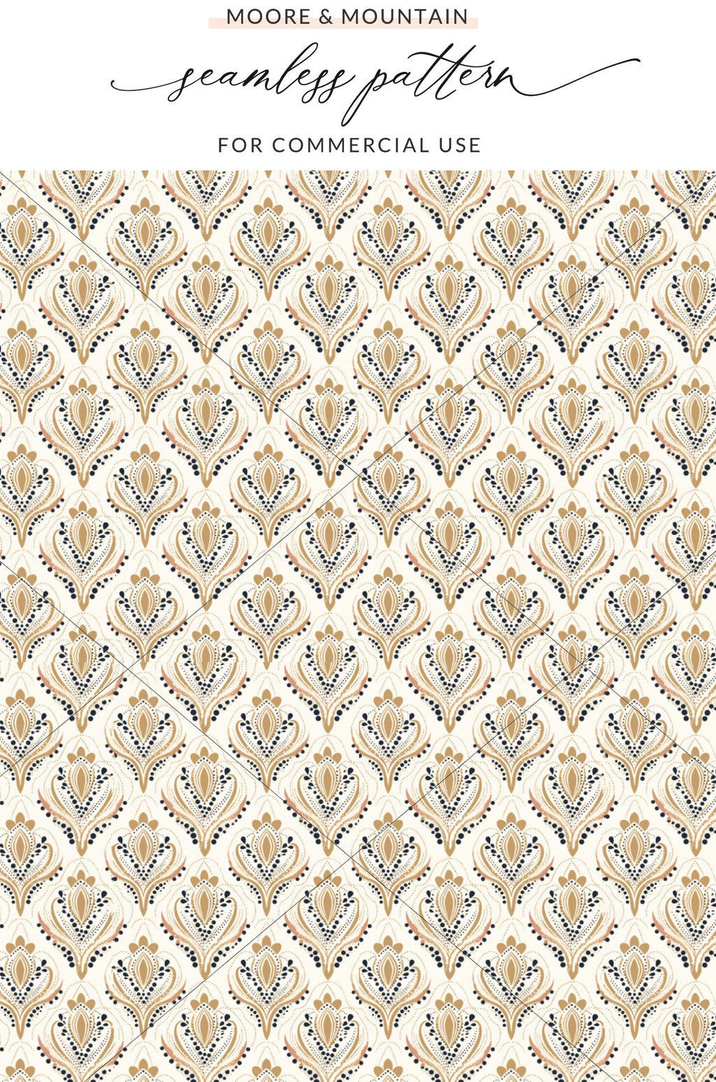 Moore and Mountain Seamless Pattern for Commercial Use