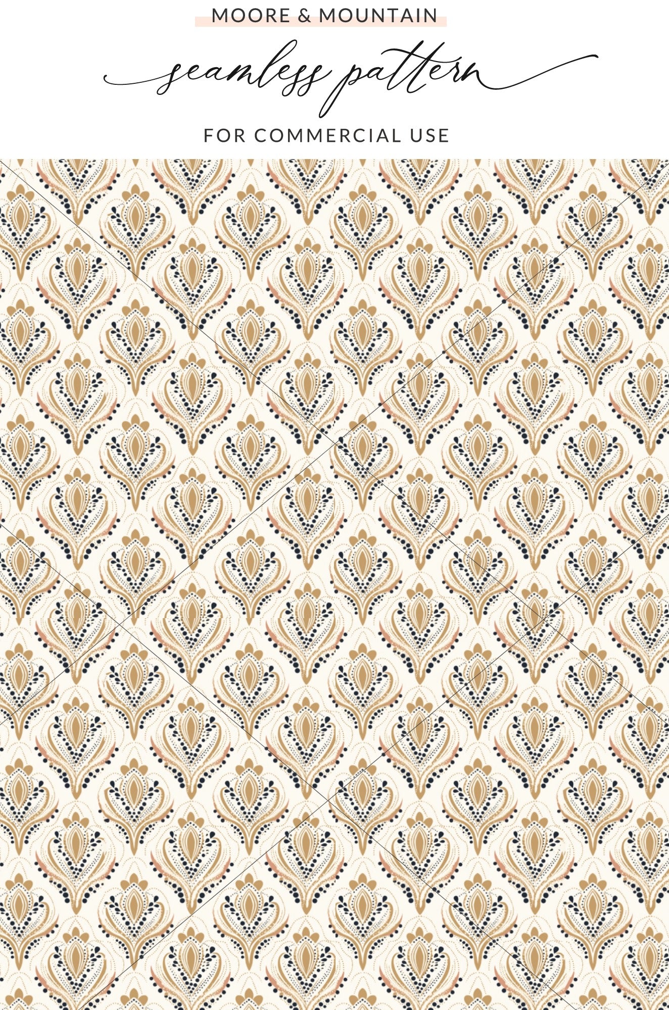 Moore and Mountain Seamless Pattern for Commercial Use