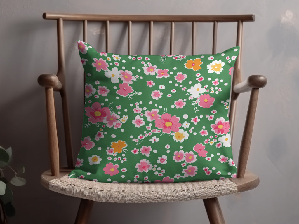 Vibrant Floral Pattern Pillow Cushion for Home Decor