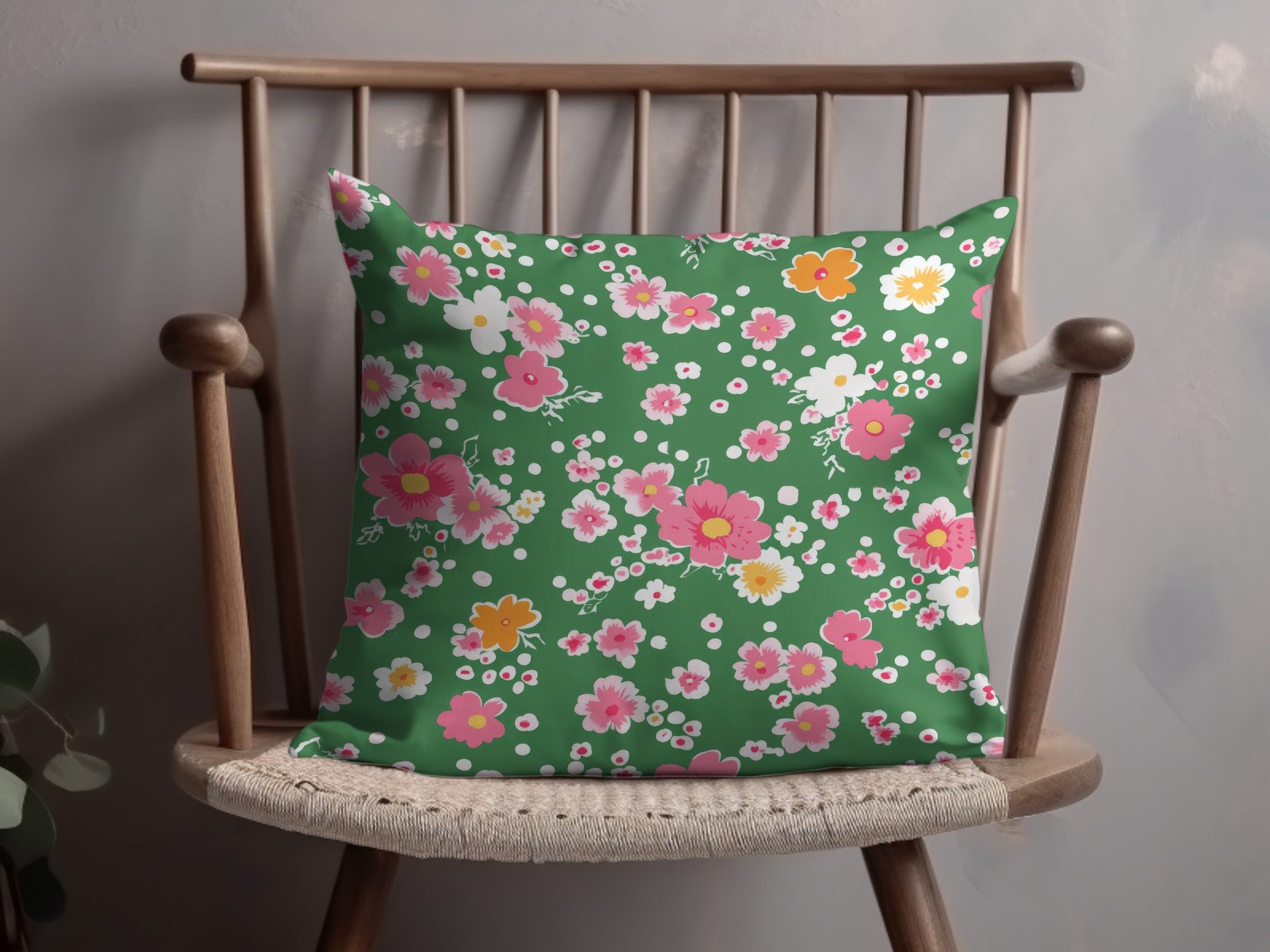 Vibrant Floral Pattern Pillow Cushion for Home Decor
