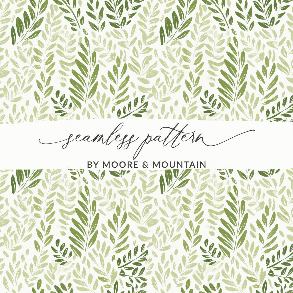 Green Leafy Seamless Pattern by Moore & Mountain Design