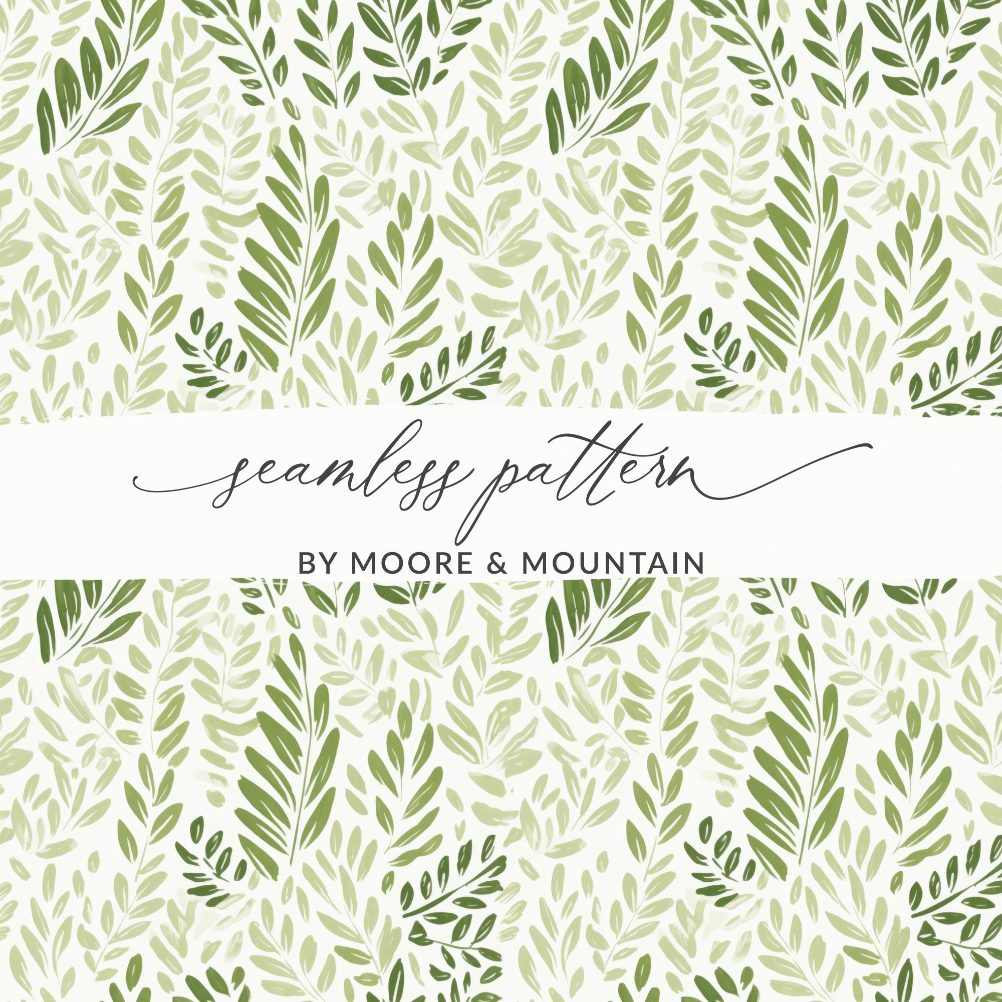 Green Leafy Seamless Pattern by Moore & Mountain Design
