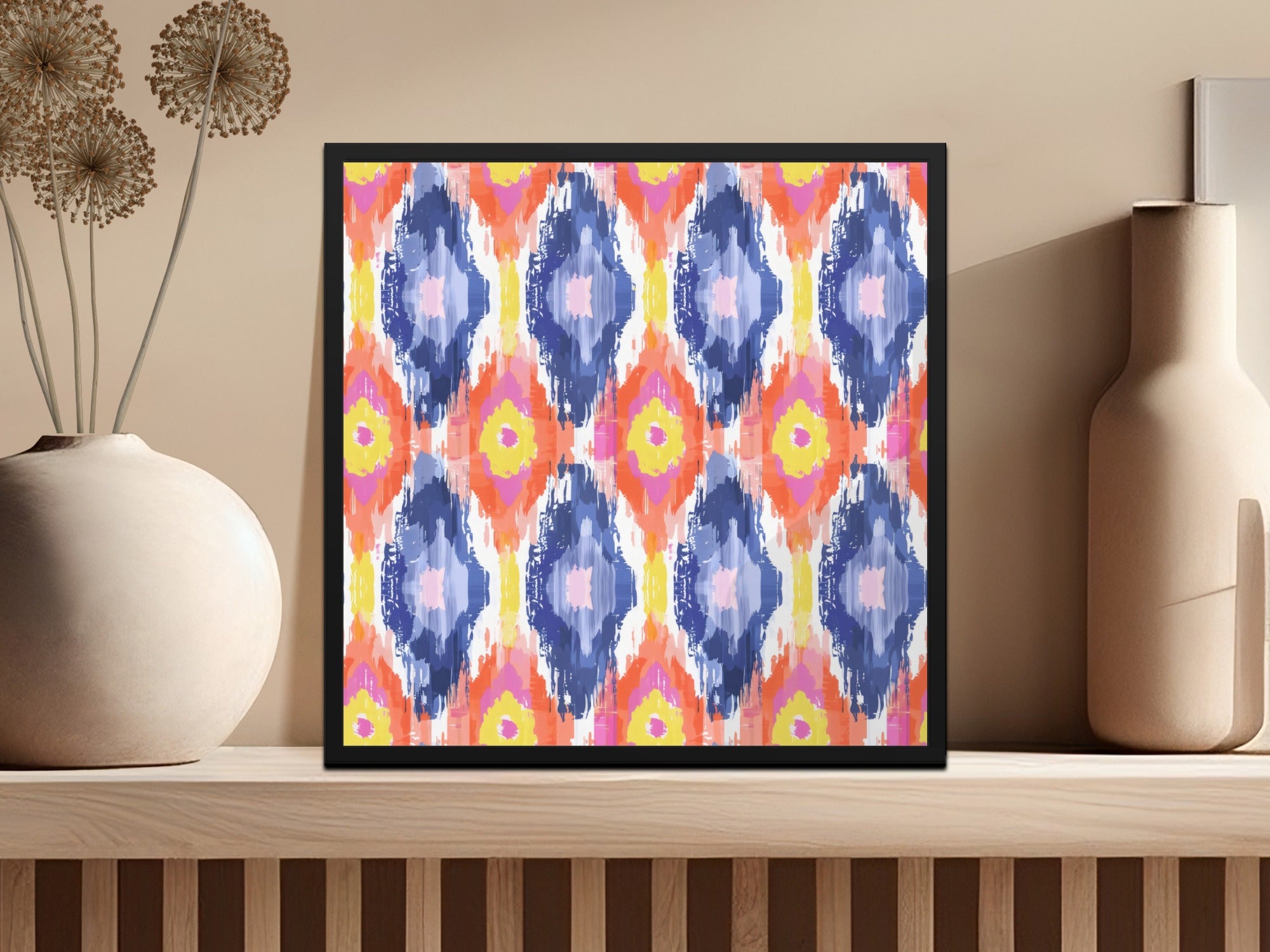 Vibrant Abstract Art Print Framed for Modern Home Decor