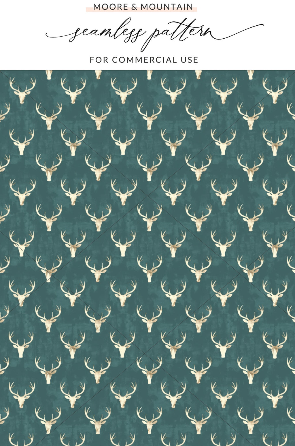 Elegant Deer Antler Seamless Pattern Digital Paper