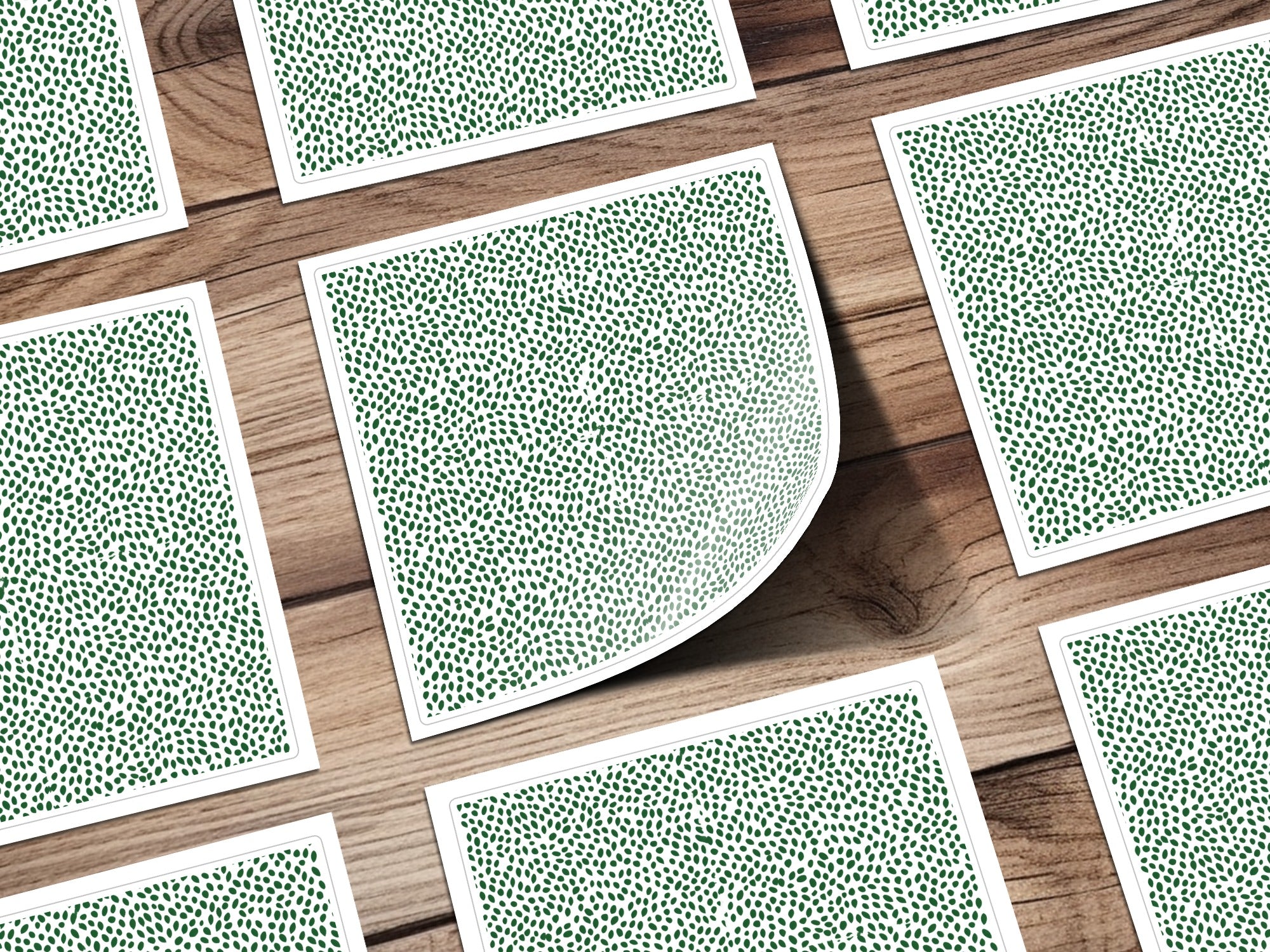 Green Polka Dot Pattern Square Sticker Product